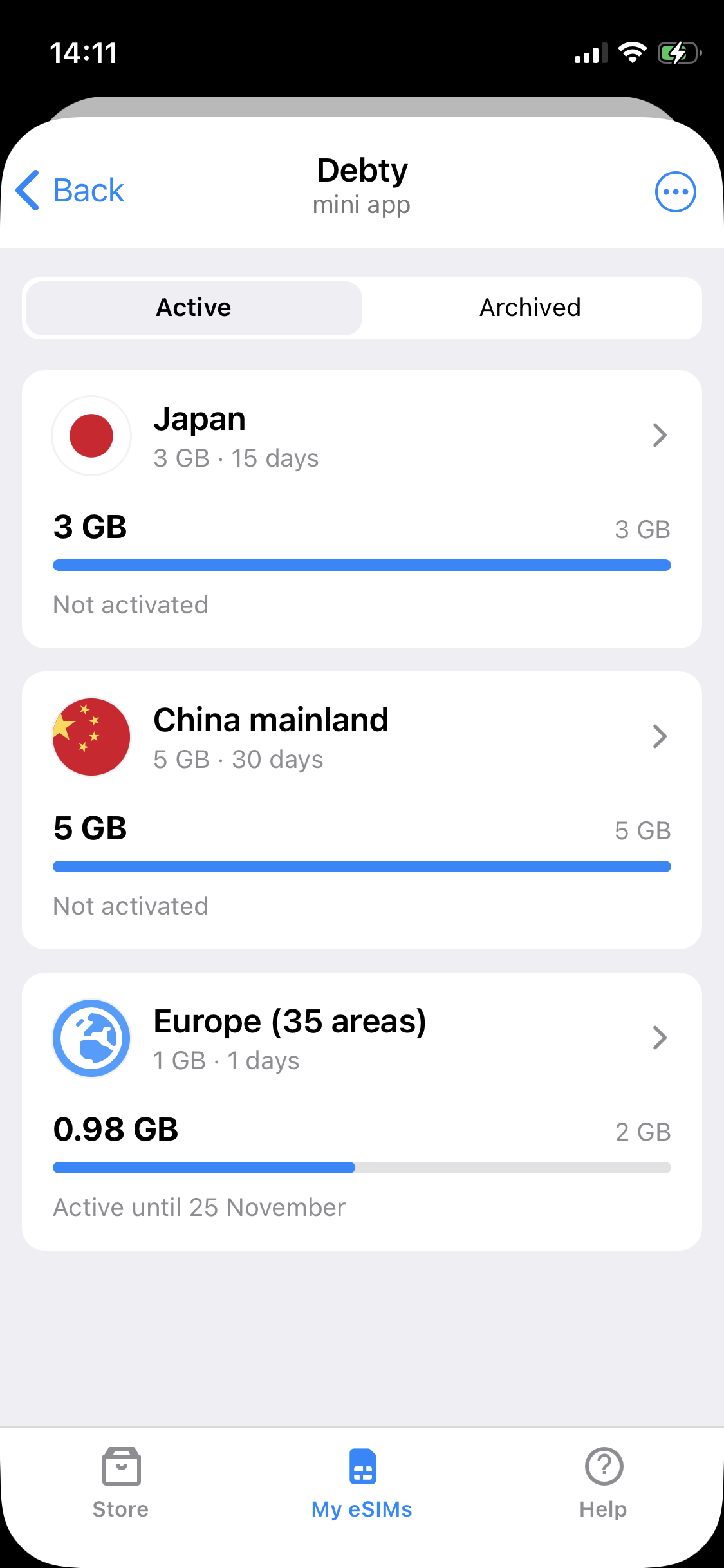 eSIM purchase