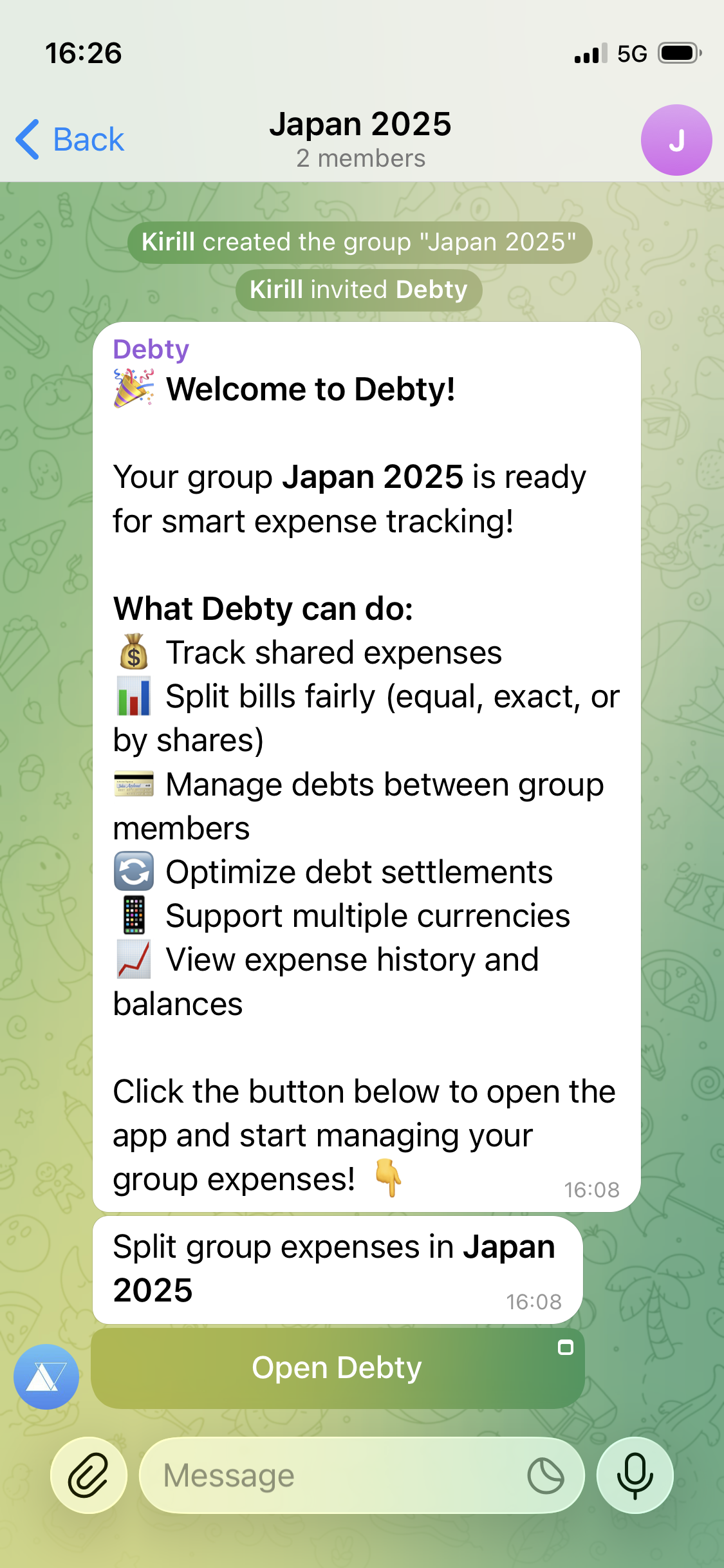 Telegram invite